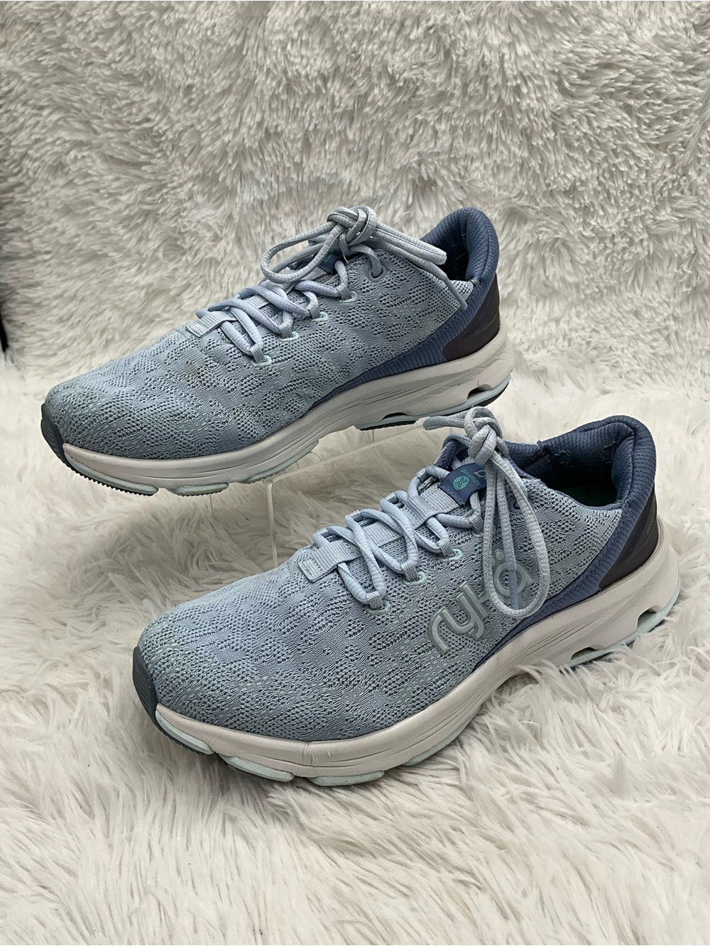 Ryka Devotion X Sneakers Size 8 Wide Blue Gray Walking Shoes